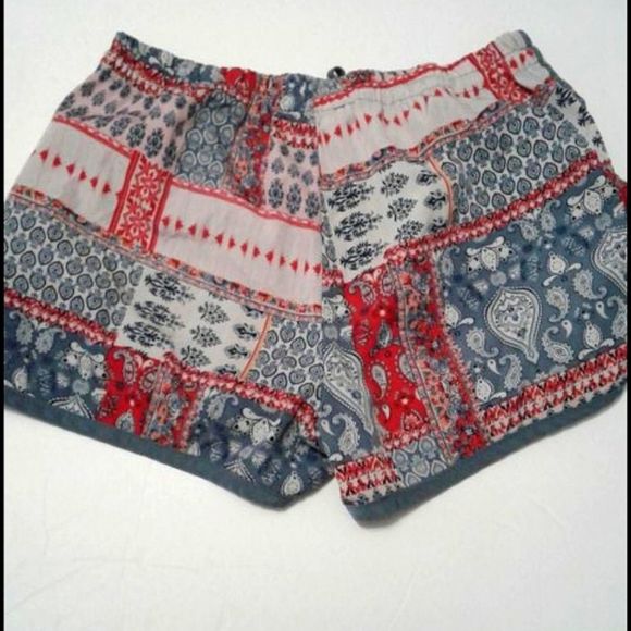 Cotton On Boho Hippie Patchwork Flowy Trendy Beachy Shorts - Picture 2 of 5
